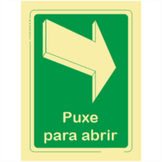 Sinal de Emergêrncia - Sentido Direita baixo "Puxe para abrir"