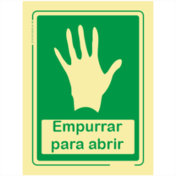 Sinal de Emergêrncia - "Empurrar para abrir"