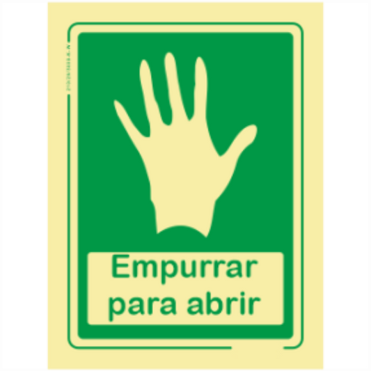 Sinal de Emergêrncia - "Empurrar para abrir"