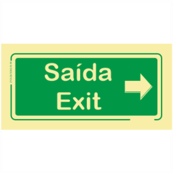 Saída de Emergência - "Saída" "Exit" Sentido Direita