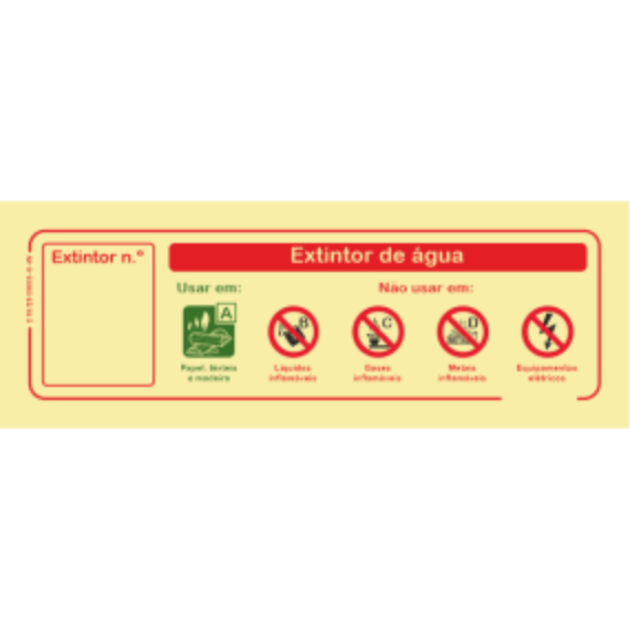 Segurança Contra Incêndio - "Extintor Nº" "Extintor de água"