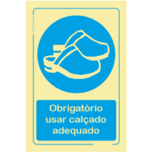 Obrigatório  - "Obrigatório usar calçado adequado"