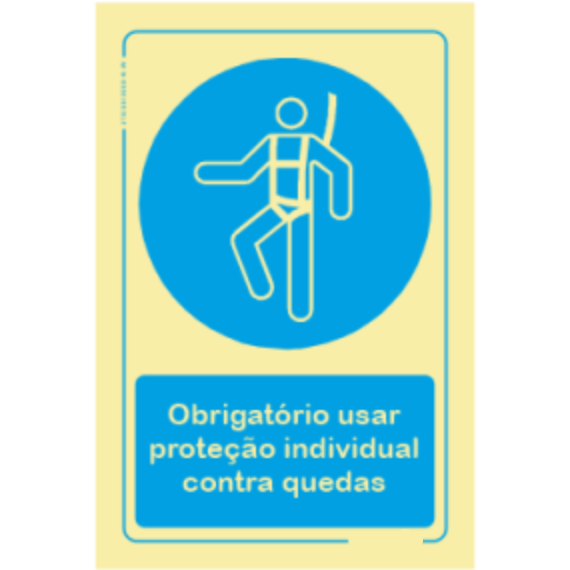 Obrigatório  - "Obrigatório usar proteção individual contra quedas"
