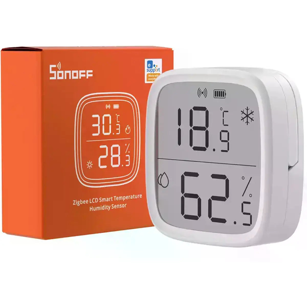 Sensor de Temperatura e Humidade sem fio ZigBee c/ ecrã LCD