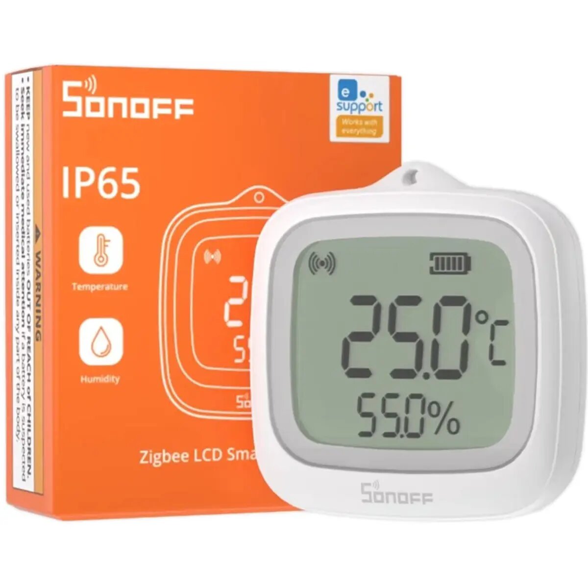 Sensor inteligente de temperatura e humidade Zigbee