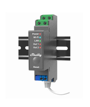 Módulo para calha DIN c/ 2 relés para automação WiFi/BT/LAN