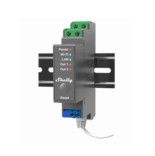 Módulo para calha DIN c/ 2 relés para automação WiFi/BT/LAN