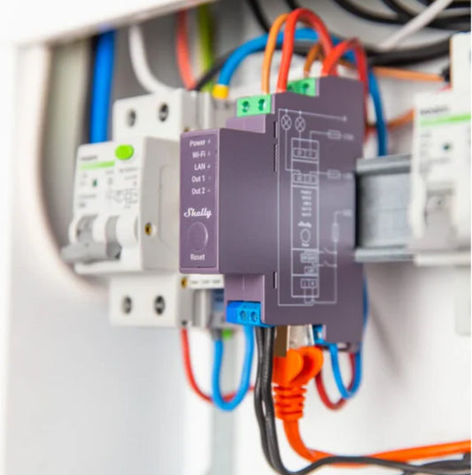 Módulo para calha DIN c/ 2 relés para automação WiFi/BT/LAN