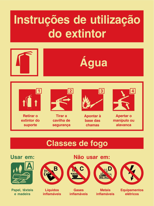 Segurança Contra Incêndio - "Instruções de utilização de extintor" ÁGUA