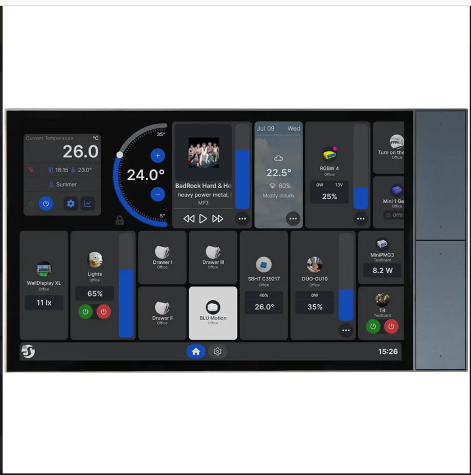Controlo Centralizado de Parede com Ecrã Touch