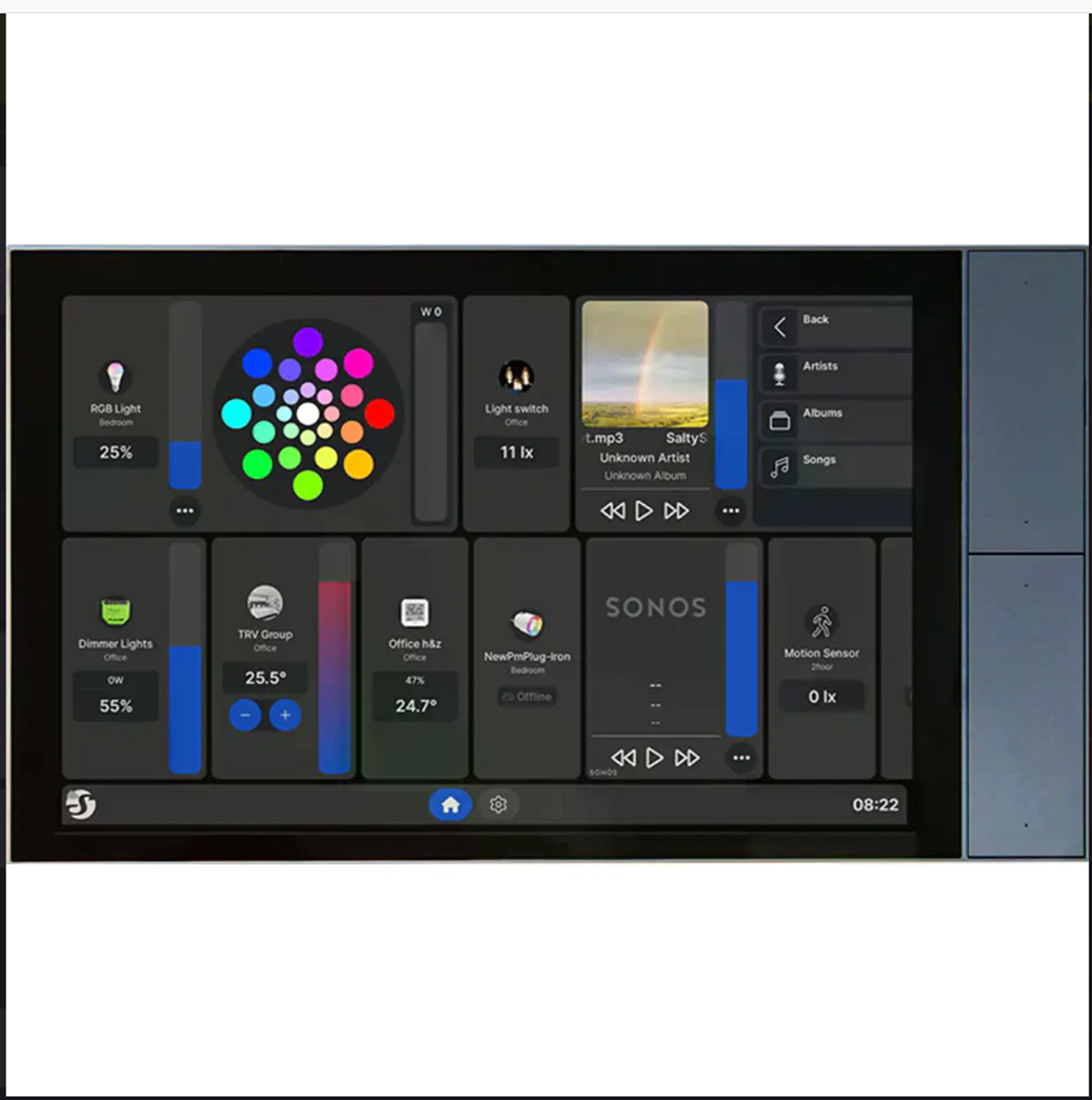Controlo Centralizado de Parede com Ecrã Touch