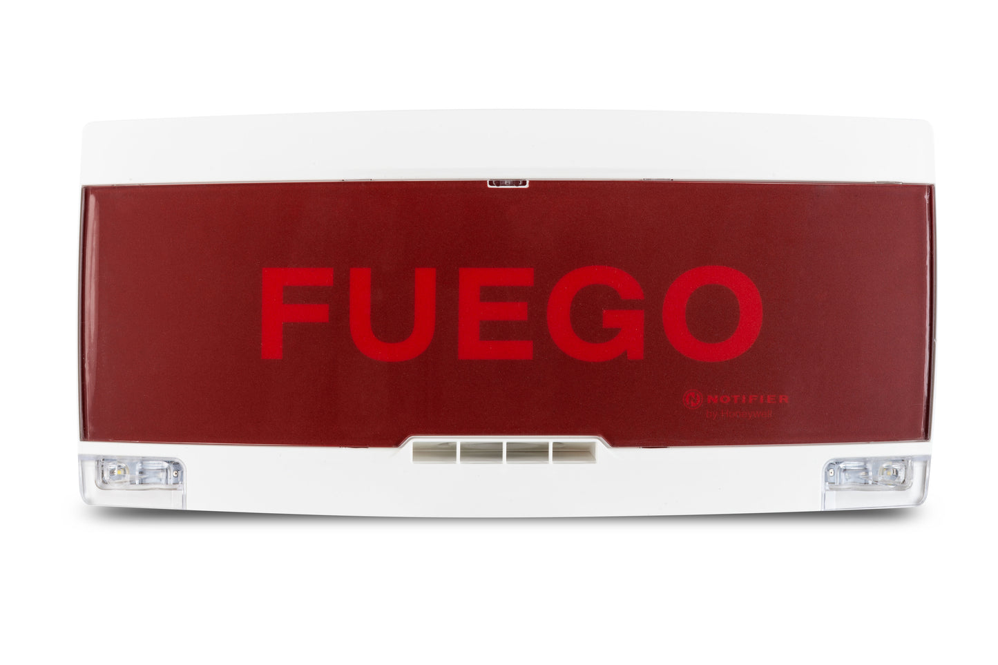 Sinal FIRE iluminado no interior NOTIFIER