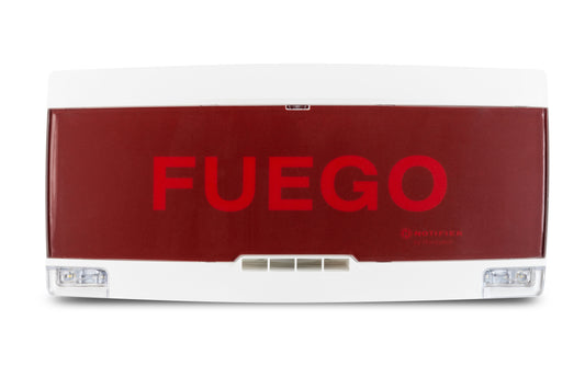 Sinal FIRE iluminado no interior NOTIFIER
