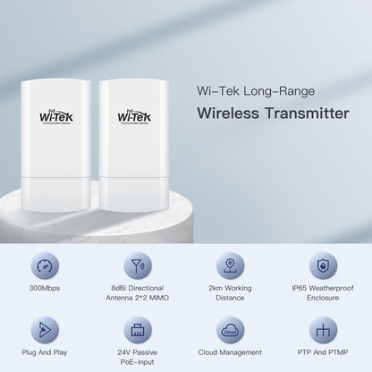 Transmissor de Longo Alcance  IP CCTV WI-TEK