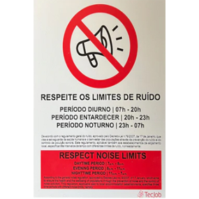 Prohibición - Señalización del Reglamento General sobre Ruido