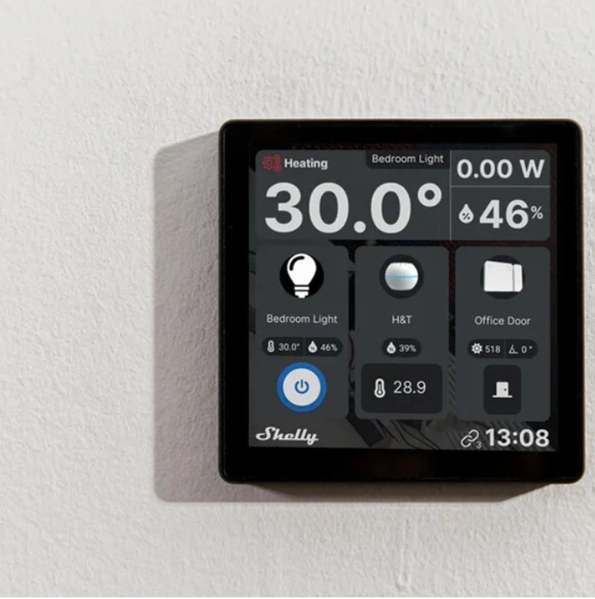 Controlo Centralizado de Parede com Ecrã Touch + Sensor de Temperatura e Humidade