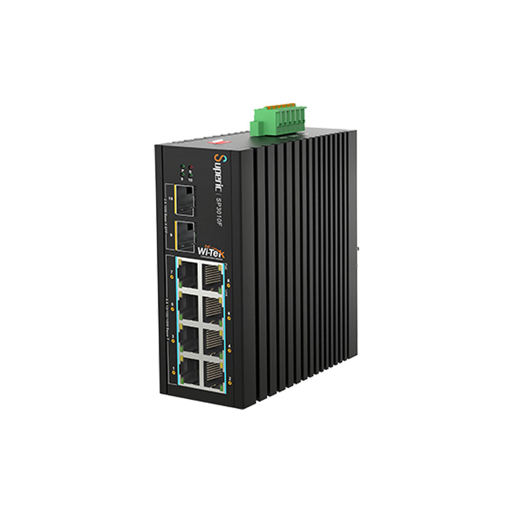 8 PoE+ e 2 SFP switch Gigabit PoE+ não gerível WI-TEK