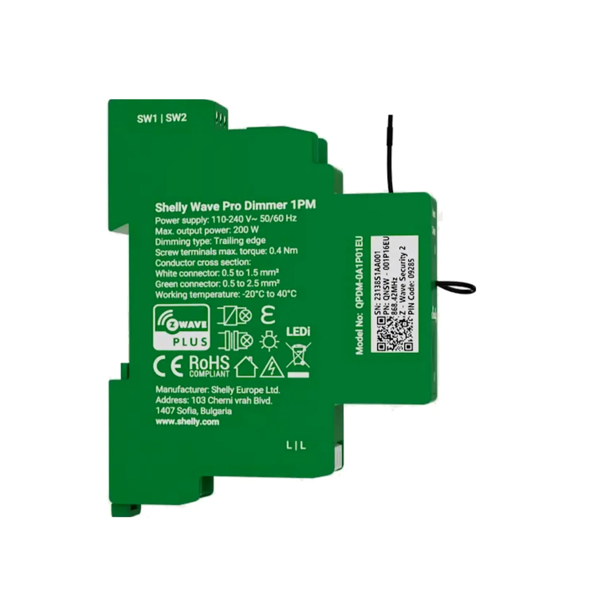 Módulo controlador Dimmer inteligente Z-Wave