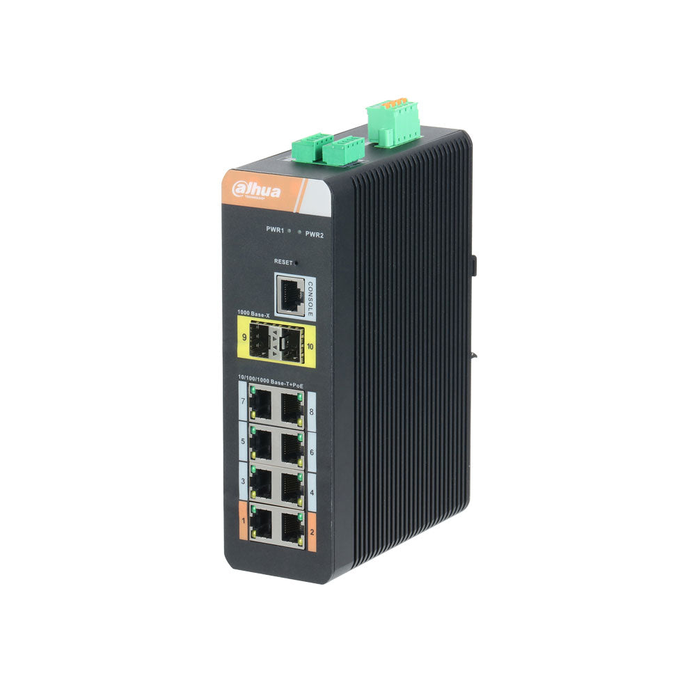 Switch POE (L2) industrial gerível de 8 portas DAHUA