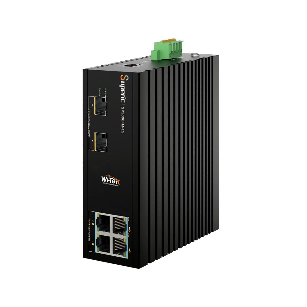 4 Gigabit PoE+ 4 Gigabit PoE+ + 2 Gigabit SFP Switch PoE gerível L2 WI-TEK